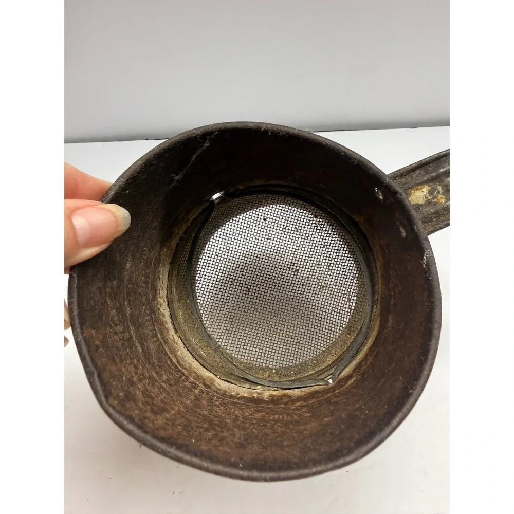 Vintage Bromwell Hand Crank Flour Sifter Rustic Antique Metal Kitchen Farmhouse